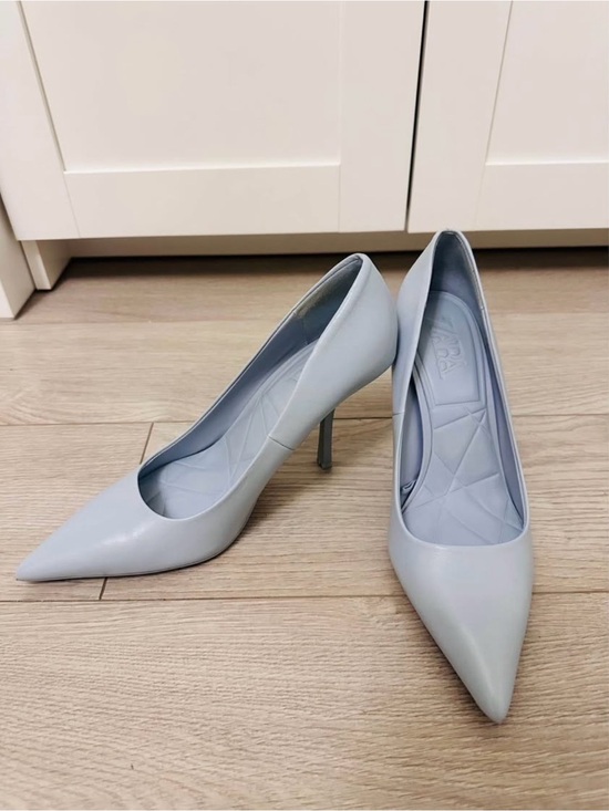 Zara Shoes - Zara Pale Blue Pointed-Toe Stiletto Pumps